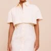 Prettylittlething Cream Overlay Detail Shift Dress