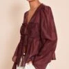 Prettylittlething Chocolate Plum Chiffon Tie Front Ruched Blouse -Pretty Little Thing Shop 61ee6aa5c4806c66254707ffbd2d3bda9fd5a0f5 CNN6921 1 chocolate plum chiffon tie front ruched blouse