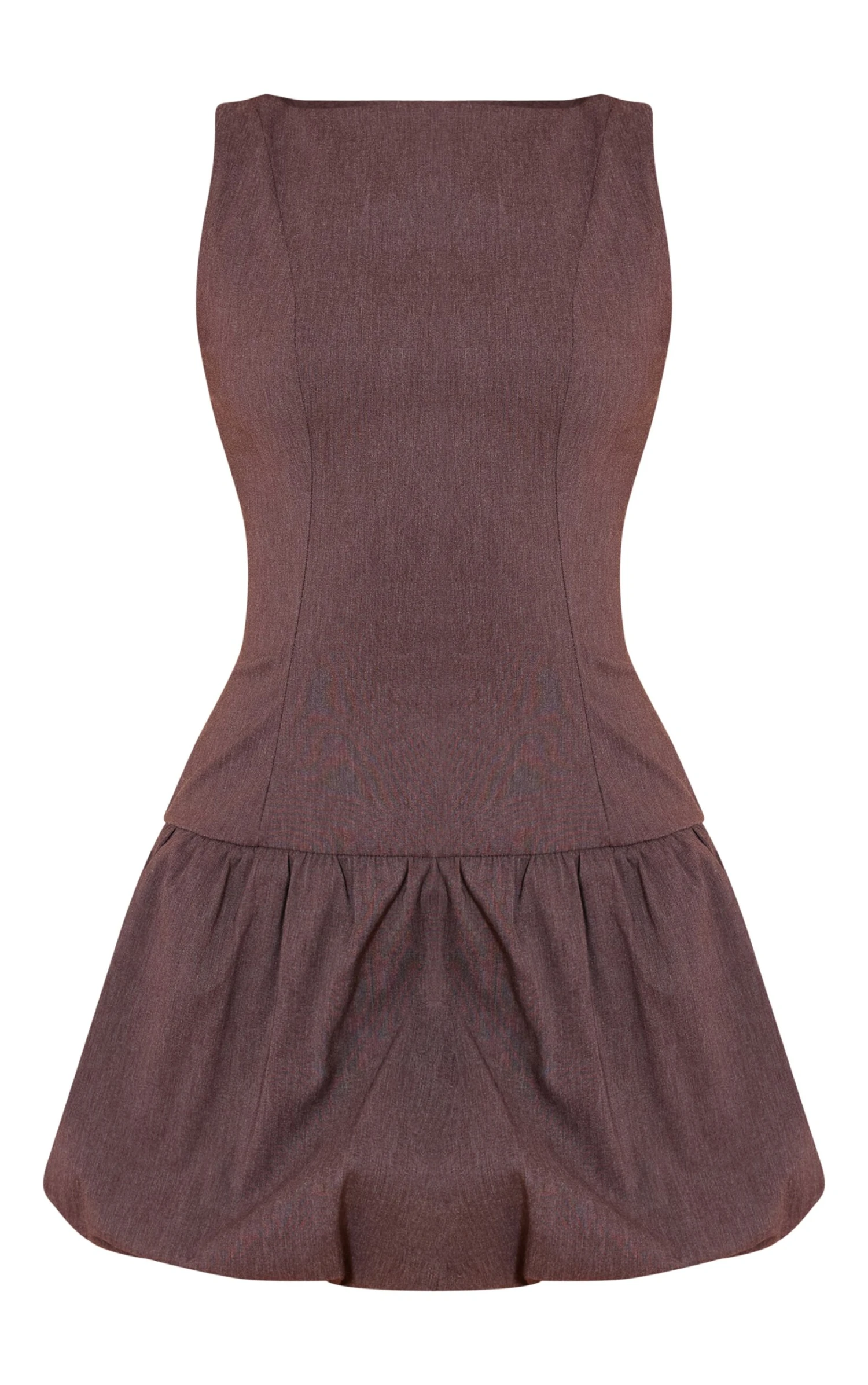 Prettylittlething Chocolate Stretch Woven Puffball Dress 5 Prettylittlething Chocolate Stretch Woven Puffball Dress - Image 5