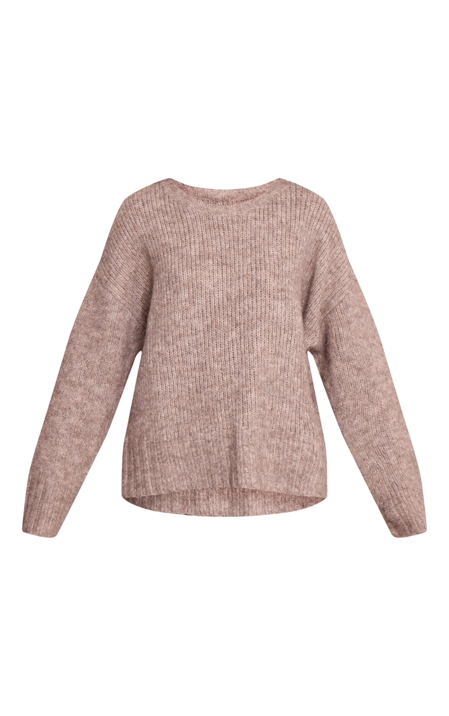 Taupe Rib Detail Oversized Sweater 5 Taupe Rib Detail Oversized Sweater - Image 5