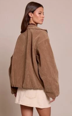 Prettylittlething Mushroom Faux Suede Bomber Jacket -Pretty Little Thing Shop 62895abbe59485ad8a3d9d035febac5b80cf2608 CNN8564 2 mushroom faux suede bomber jacket