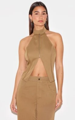 Prettylittlething Khaki Woven High Neck Zip Detail Straight Leg Jumpsuit 8 Prettylittlething Khaki Woven High Neck Zip Detail Straight Leg Jumpsuit -Pretty Little Thing Shop 62c8e8b5626acb015c85bf3a7689095eb9a0eb3a cnl3772 4