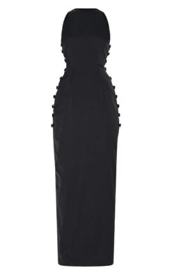 Prettylittlething Black Woven Racer Button Detail Midaxi Dress -Pretty Little Thing Shop 63a953cfb208821087f46162ab4fd676bea726d6 CNM0544 5 black woven racer button detail midaxi dress