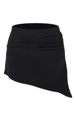 Prettylittlething Black Woven Ruched Mid Rise Mini Skirt -Pretty Little Thing Shop 63fd20a0b79b21043440f4fb961d5a2bb4c324bd CNM8866 6 black woven ruched mid rise mini skirt