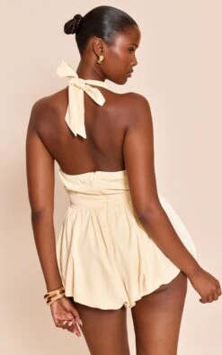 Buttercream Waist Coat Puff Ball Romper -Pretty Little Thing Shop 6407a455a6cb757b5f8bacf3191670b79b947759 CNO0452 2 buttercream waist coat puff ball playsuit