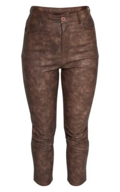 Prettylittlething Premium Brown Washed Faux Leather Cropped Pants -Pretty Little Thing Shop 641af22d7e330a06b7ab481611a0f9d9cf700001 cnf7436 5