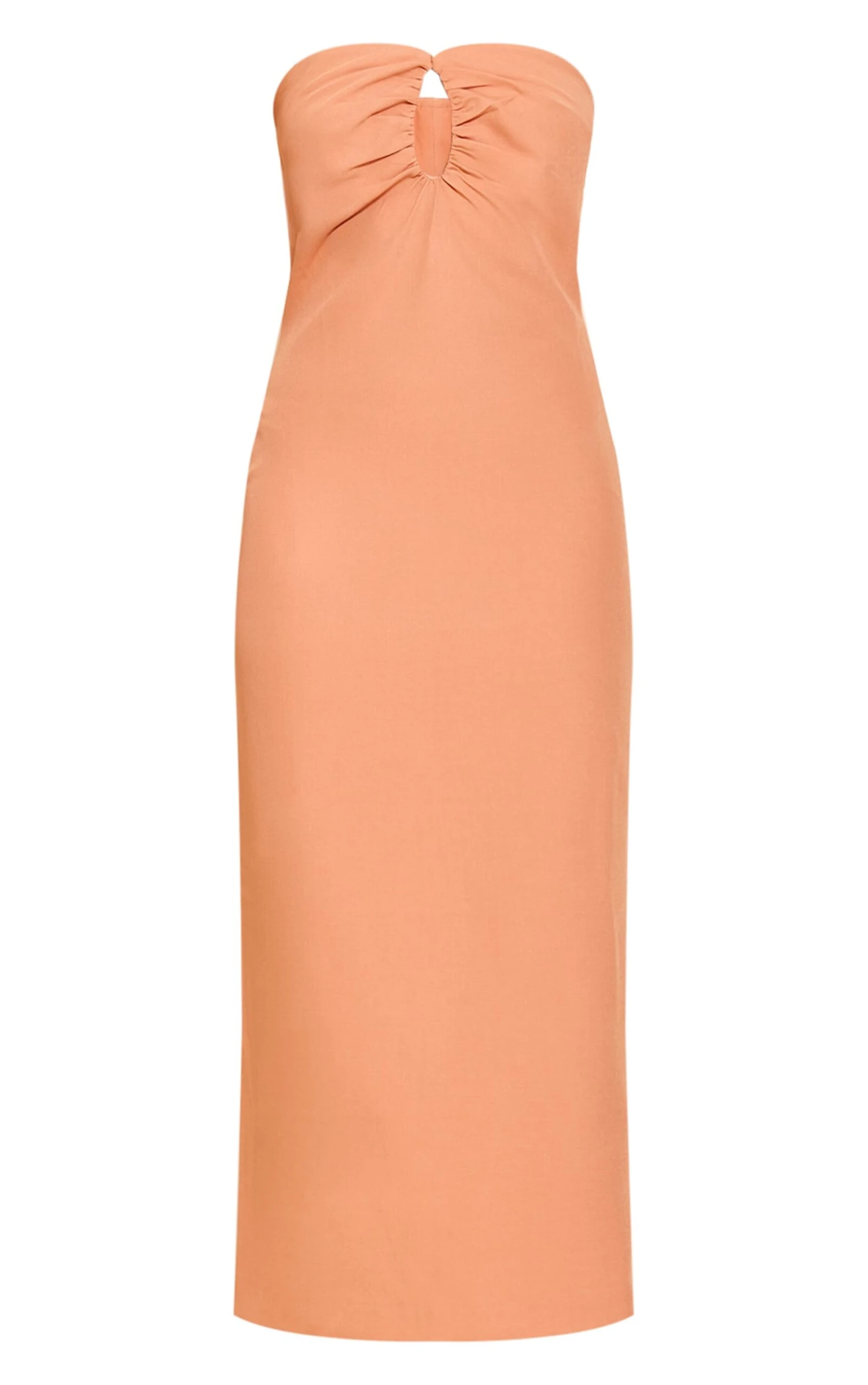 Prettylittlething Burnt Orange Woven Tailored Cut Out Detail Maxi Dress - Image 5
