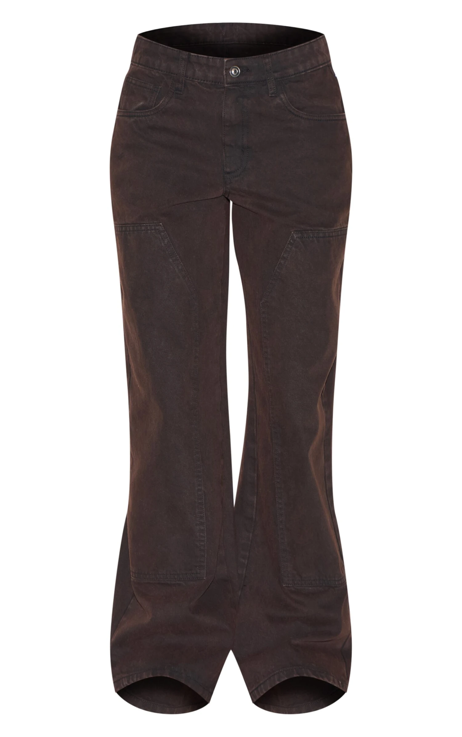 Prettylittlething Dark Chocolate Carpenter Style Cargo Pocket Jeans 5 Prettylittlething Dark Chocolate Carpenter Style Cargo Pocket Jeans - Image 5