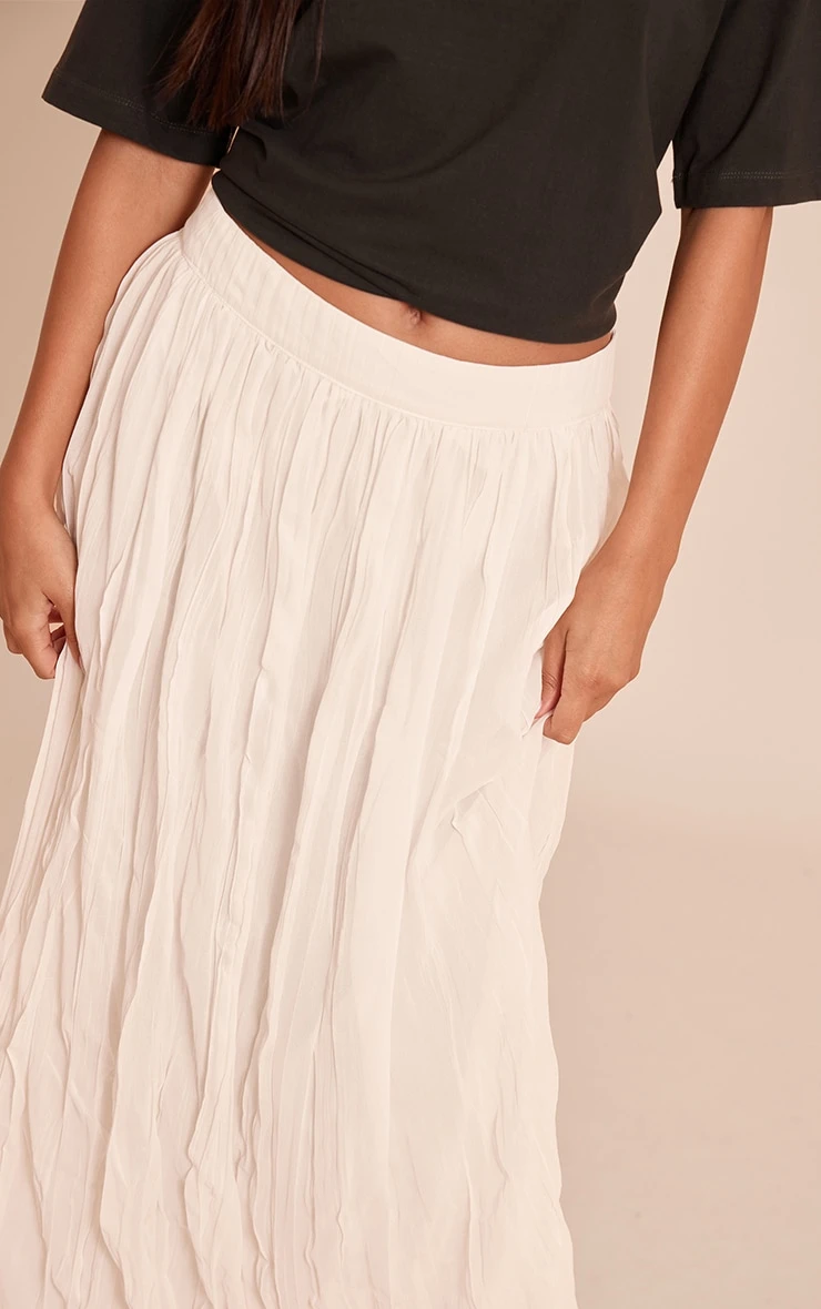 Cream Crinkle Chiffon Maxi Skirt 4 Cream Crinkle Chiffon Maxi Skirt - Image 4