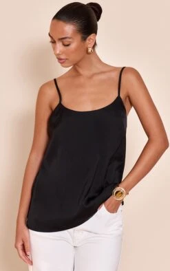 Prettylittlething Black Satin Strappy Cami Top 8 Prettylittlething Black Satin Strappy Cami Top -Pretty Little Thing Shop 6571b0fb2eaee88f059b9da173d2af763fe107d8 CNN6914 4 black satin strappy cami top