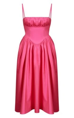 Prettylittlething Hot Pink Ruched Bust Corset Strappy Midaxi Dress -Pretty Little Thing Shop 658088ca4853564f149bbbf5ad581201c5eb4ceb cnh8618 5