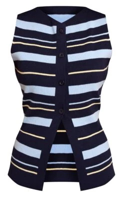 Prettylittlething Navy Viscose Compact Striped Vest -Pretty Little Thing Shop 6587a21ec3aa5fa11935fcfeaadd1cb48266fd59 cno9317 5 navy viscose compact striped waistcoat