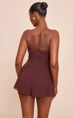 Prettylittlething Chocolate Chiffon Trim Detail Bandeau Romper -Pretty Little Thing Shop 65b1ef18450e859329958145d4b2939a0fa66e97 CNN3635 2 chocolate chiffon trim detail bandeau playsuit