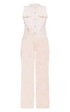 Prettylittlething Ecru Sleeveless Shirt Style Denim Jumpsuit -Pretty Little Thing Shop 66ba08de4c88771d0f77b0490462fcbb0bdda1ba CNN2913 5 ecru sleeveless shirt style denim jumpsuit