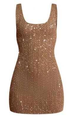 Prettylittlething Khaki Sequin Scoop Neck Mini Dress -Pretty Little Thing Shop 66c3dd607bde4f1bcae5cfeb002105a95b475f9b CNM7552 5 khaki sequin scoop neck mini dress