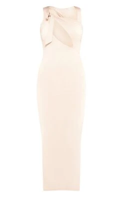 Prettylittlething Stone Slinky Asymmetric Strap Knot Detail Midaxi Dress -Pretty Little Thing Shop 66ca26e962d2cfb7e366799a19660a462a868a83 cnj1128 5
