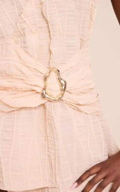 Prettylittlething Peach Texture V Neck Belt Shift Dress -Pretty Little Thing Shop 68244c9796363c229d3b4f1dd705f71ec127d316 CNN8819 4 peach texture v neck belt shift dress