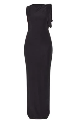 Prettylittlething Black Slinky Knot Drape Midaxi Dress -Pretty Little Thing Shop 684a4d4bdcd43cf5117942e9906c764c9c568634 CNJ0614 5 black slinky knot drape midaxi dress
