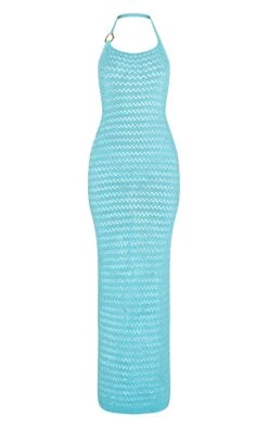 Turquoise Crochet Trim Strap Halter Maxi Dress -Pretty Little Thing Shop 6852d998220a93262ff1dc3e7da50d2fc0461799 CNO0152 5 turquoise crochet trim strap halter maxi dress