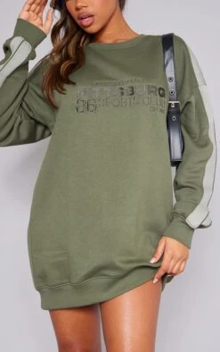 Prettylittlething Khaki Pennsylvania Graphic Embroidered Sweater Dress -Pretty Little Thing Shop 68cbf75fac3aa3b8e86432a079823cf16c60ee15 cnh7319 4
