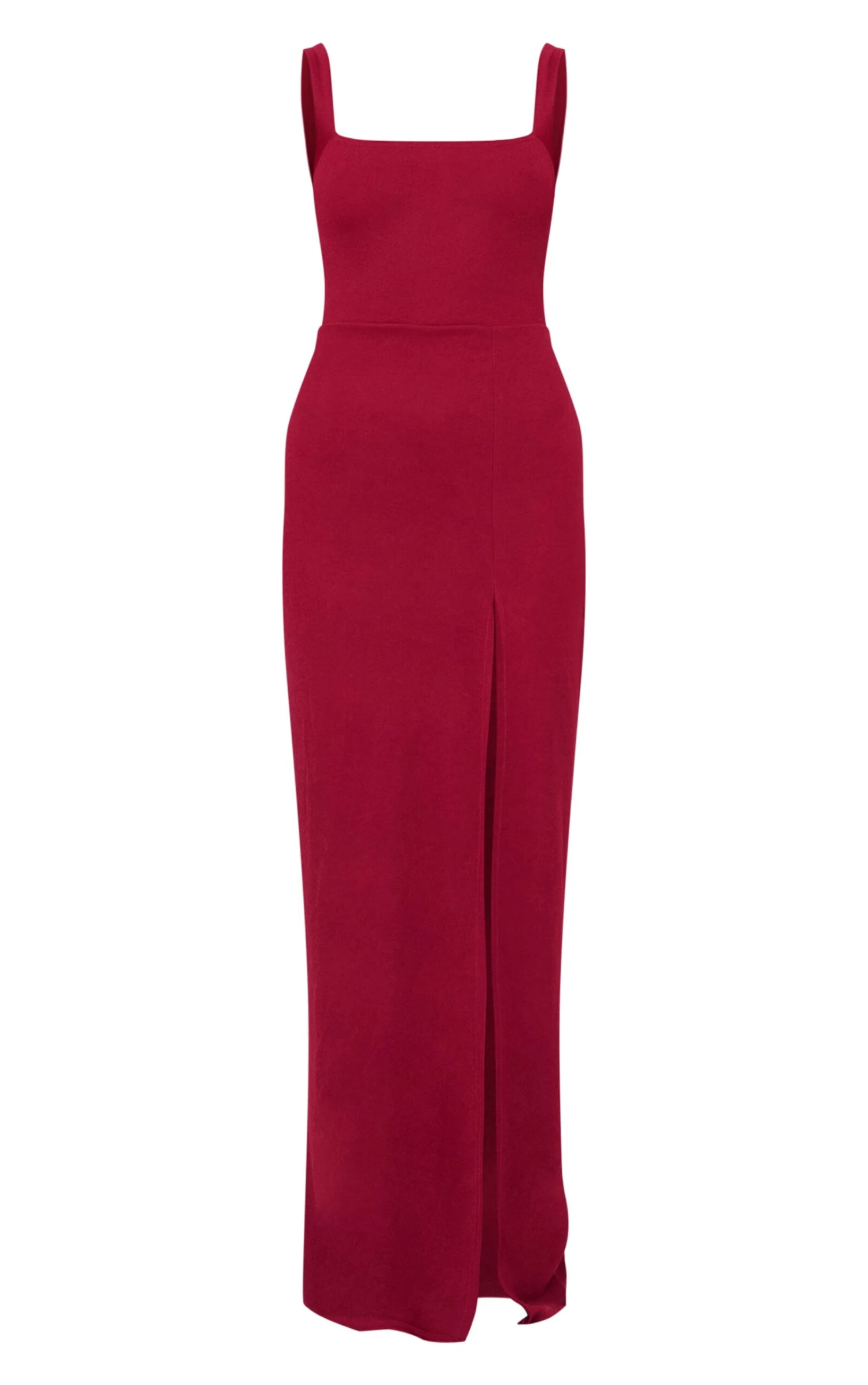 Burgundy Straight Neck Maxi Dress 5 Burgundy Straight Neck Maxi Dress - Image 5