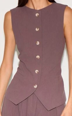 Prettylittlething Dark Brown Linen Look Tailored Vest 8 Prettylittlething Dark Brown Linen Look Tailored Vest -Pretty Little Thing Shop 698767a330e3cbfc29f72f0dabdf1bf27f4a3de0 CNM4201 4 dark brown tailored waistcoat