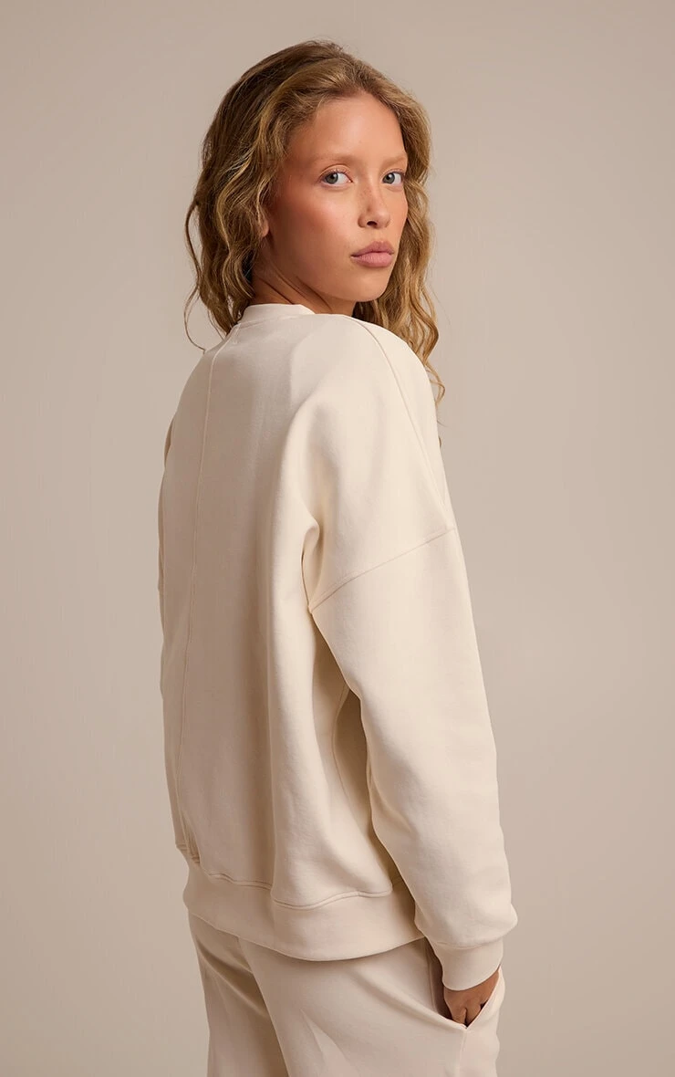 Prettylittlething Cream 350 GSM Interlock Wide Leg Sweatpants 3 Prettylittlething Cream 350 GSM Interlock Wide Leg Sweatpants - Image 3