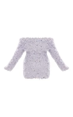 Prettylittlething Grey Sequin Faux Feather Bardot Mini Dress -Pretty Little Thing Shop 6b4f2cac5806104c2aa3056b0553c0f56460051a cng9409 5