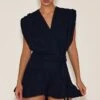 Prettylittlething Black Textured V Neck Tie Waist Romper -Pretty Little Thing Shop 6b71eb4aa3c787186e42376e664d75444e08030e CNN7759 1 black textured v neck tie waist playsuit