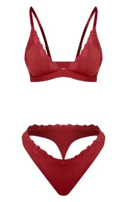 Burgundy Jersey Lace Trim Triangle Lingerie Set 9 Burgundy Jersey Lace Trim Triangle Lingerie Set -Pretty Little Thing Shop 6ba8fcd3189863092abbf94201f3e0aedaad2f49 CNN9935 5 pink jersey lace trim triangle lingerie set