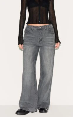 Prettylittlething Washed Grey Button Detail Wide Leg Jeans 6 Prettylittlething Washed Grey Button Detail Wide Leg Jeans -Pretty Little Thing Shop 6bfdf47db3add78723d2df853abcd4ec5932fc65 CNL5085 2 washed grey button detail wide leg jeans