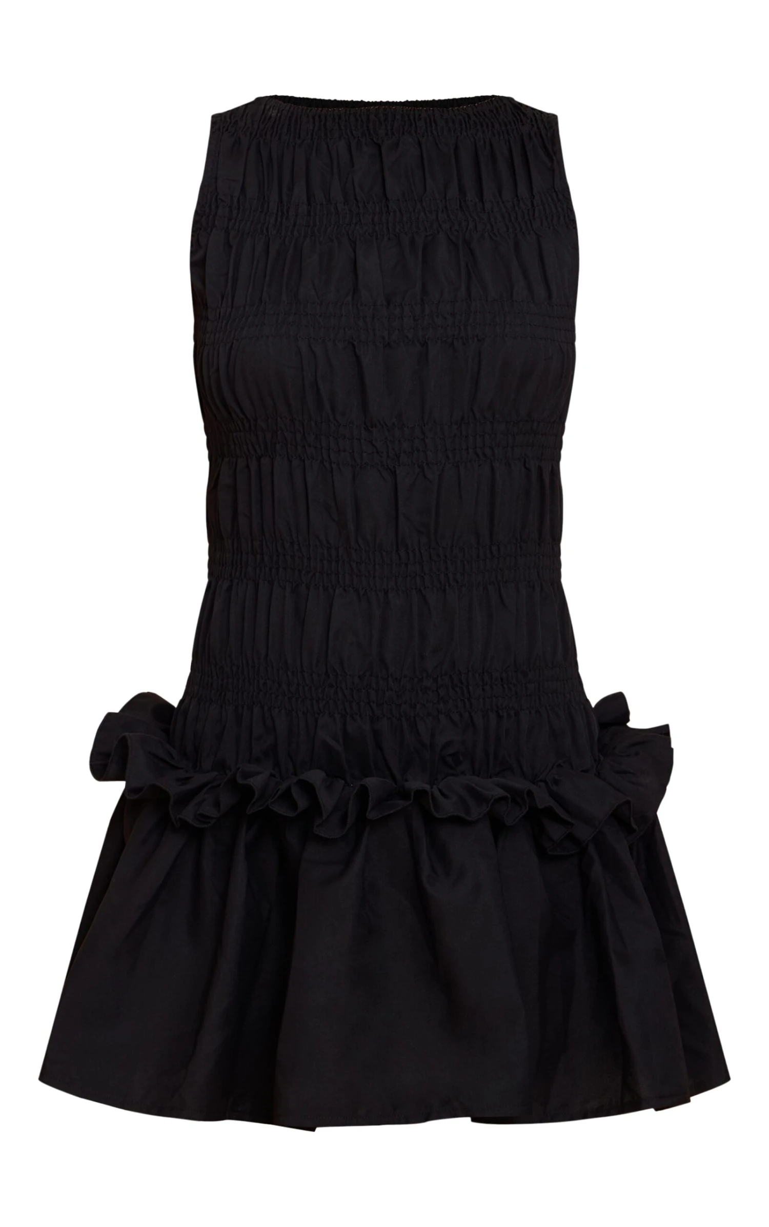 Prettylittlething Black Tailored Shirred Frill Shift Dress 5 Prettylittlething Black Tailored Shirred Frill Shift Dress - Image 5