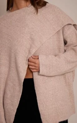 OatmealScarf Detail Soft Knit Sweater -Pretty Little Thing Shop 6c8a4c52d57653e32db70911295d1048658e0615 CNN9713 4 oatmeal scarf detail soft knit jumper