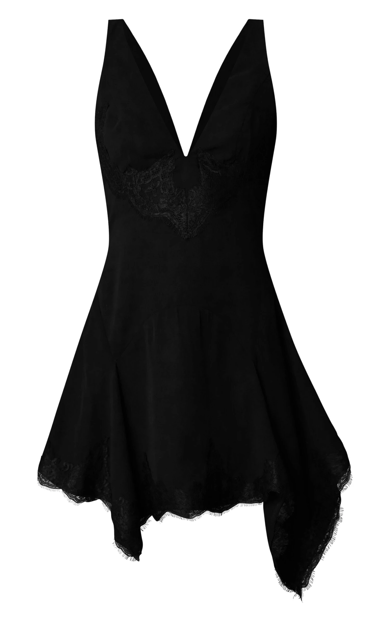 Prettylittlething Black Chiffon Sheer Lace Trim Plunge Bodycon Dress 5 Prettylittlething Black Chiffon Sheer Lace Trim Plunge Bodycon Dress - Image 5