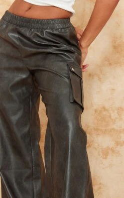 Prettylittlething Premium Washed Black Faux Leather Wide Leg High Waisted Cargo Pants -Pretty Little Thing Shop 6cf229ae9b469bf8334fd4589ea089fef154640a cnf7460 4