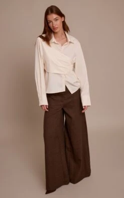 Prettylittlething Cream Satin Drape Detail Long Sleeve Shirt 7 Prettylittlething Cream Satin Drape Detail Long Sleeve Shirt -Pretty Little Thing Shop 6de8cd681dda84a6950fff999109dec9554c671d CNO3854 3 cream satin drape detail long sleeve shirt