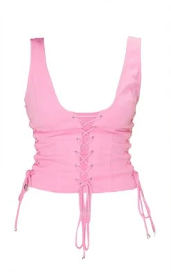 Candy Pink Woven Lace Up Detail Plunge Sleeveless Top 9 Candy Pink Woven Lace Up Detail Plunge Sleeveless Top -Pretty Little Thing Shop 6e490d337b786710841648eac83903971ade4413 cmw0421 5