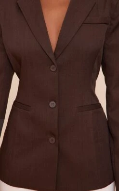 Prettylittlething Dark Brown Cinched Back Single Breasted Blazer -Pretty Little Thing Shop 6e9636a2e0a15b4ef097484bff02cc0e4b53e8d7 CNN1172 4 dark brown cinched back single breasted blazer
