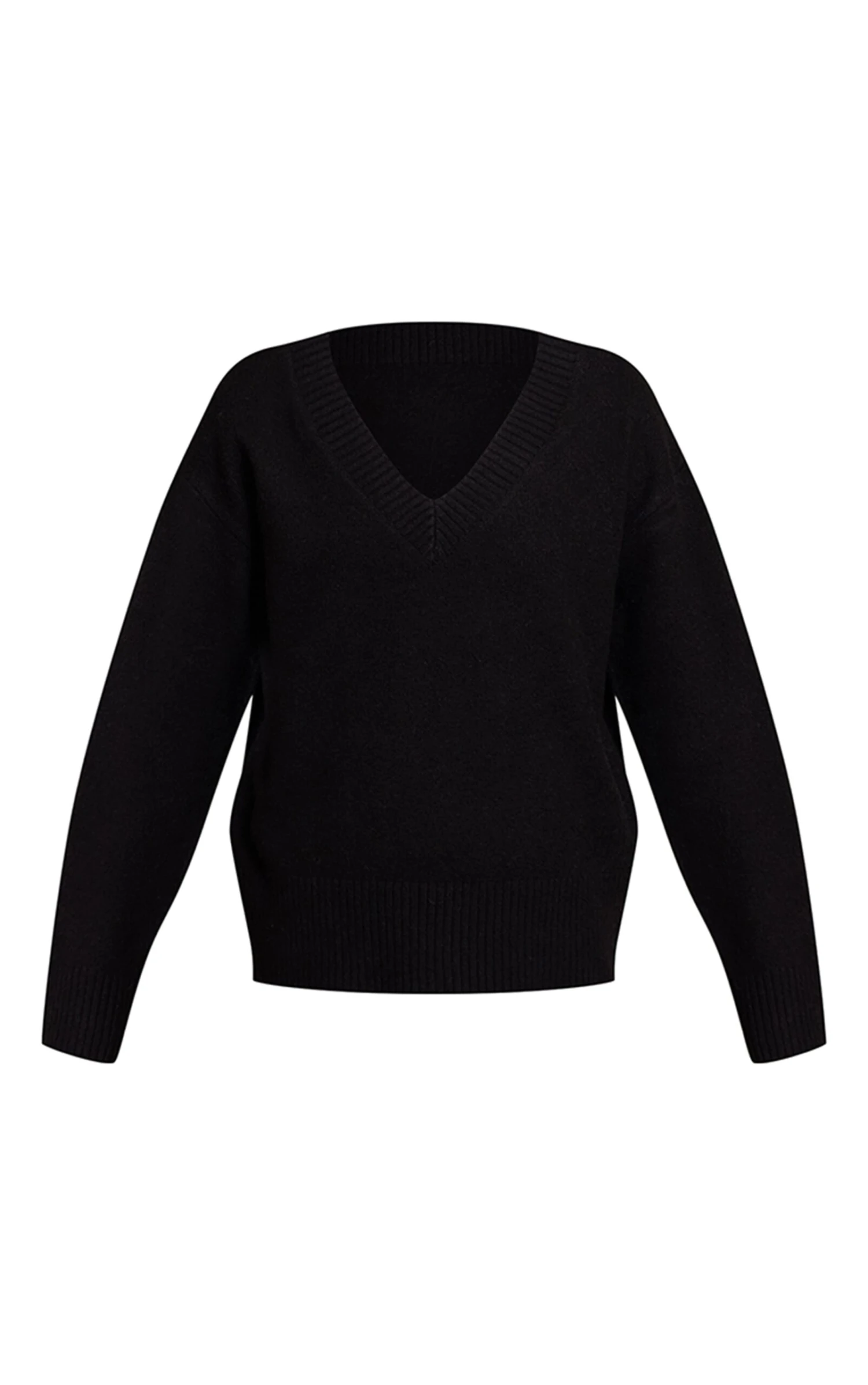 Prettylittlething Black V Neck Knitted Sweater 5 Prettylittlething Black V Neck Knitted Sweater - Image 5