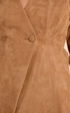 Tan Structured Faux Suede Cinched Waist Blazer -Pretty Little Thing Shop 6f8ace5072f974ff0d2e155bd3f7062f5f35c70c CNO2223 4 tan structured faux suede cinched waist blazer