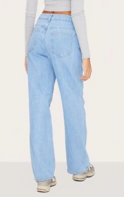 Prettylittlething Light Blue Wash Seam Detail Straight Leg Jean -Pretty Little Thing Shop 6f98188f84032d545ab06b1ec8110137eda95efc cnl5332 3