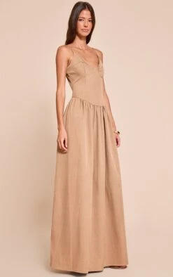 Taupe Woven Strappy Bust Detail Maxi Dress -Pretty Little Thing Shop 6fab2741df1e77d5016351d51ffdc23abe9cc8b9 CNO1445 3 taupe woven strappy bust detail maxi dress
