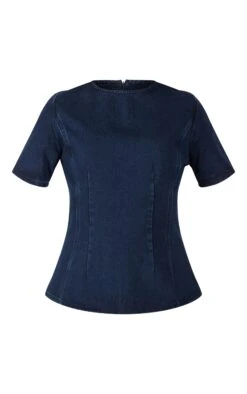 Prettylittlething Dark Indigo Cinched Waist Peplum Denim Top -Pretty Little Thing Shop 6fc3565061010015e4642960e1dd982378102346 CNM4694 5 dark indigo cinched waist peplum denim top