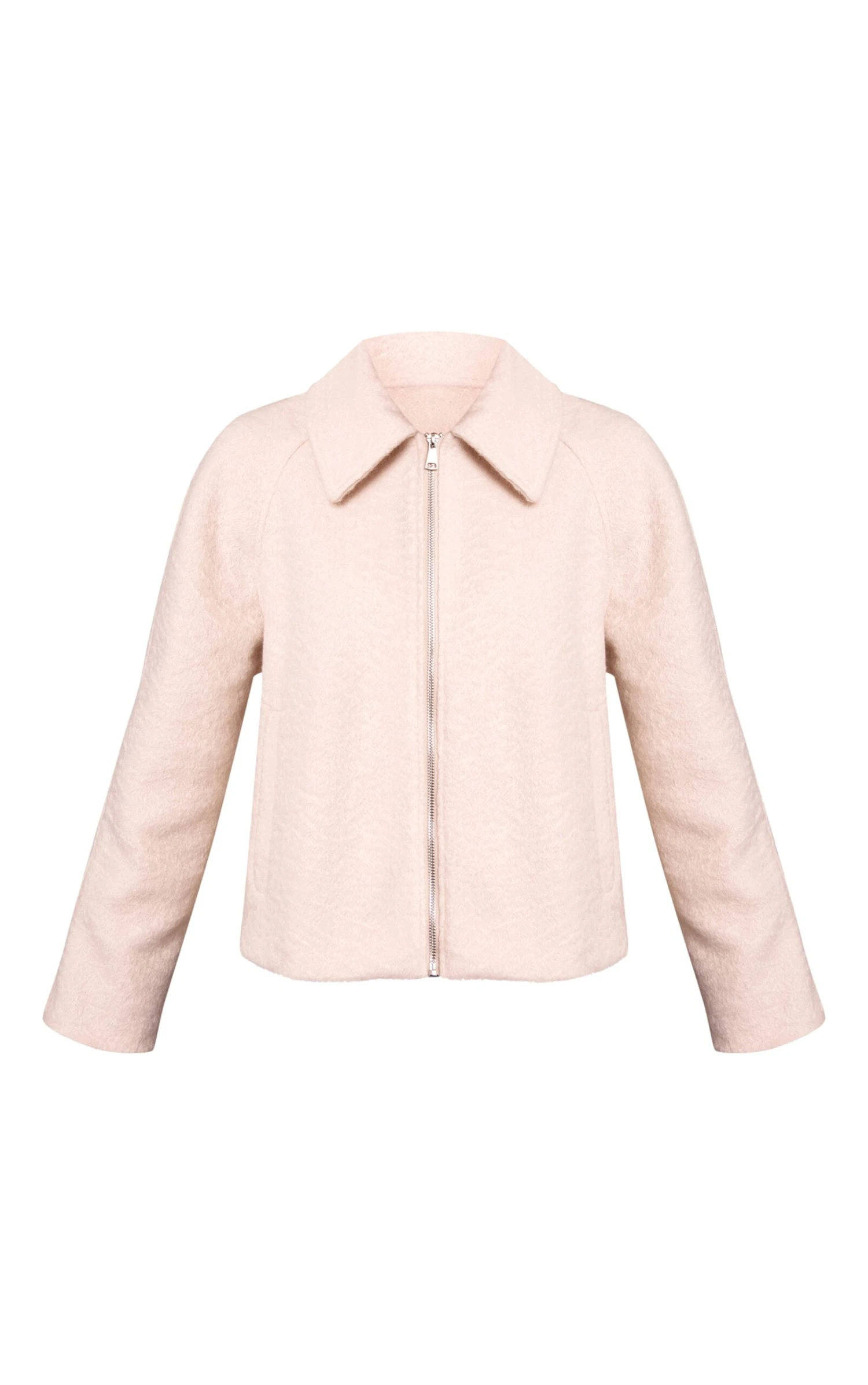 Prettylittlething Cream Boucle Zip Up Jacket 5 Prettylittlething Cream Boucle Zip Up Jacket - Image 5