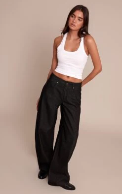 Raw Indigo Low Rise Barrel Jeans