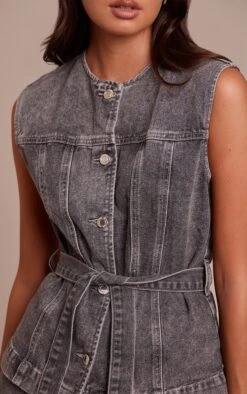 Prettylittlething Washed Grey Round Neck Cinch Belted Denim Top -Pretty Little Thing Shop 700c6ee0654516b25bcae842332c8721079534dd CNN6615 4 mushroom round neck cinch belted denim top