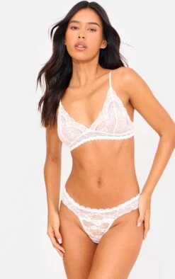 Prettylittlething White Basic Lace Bra