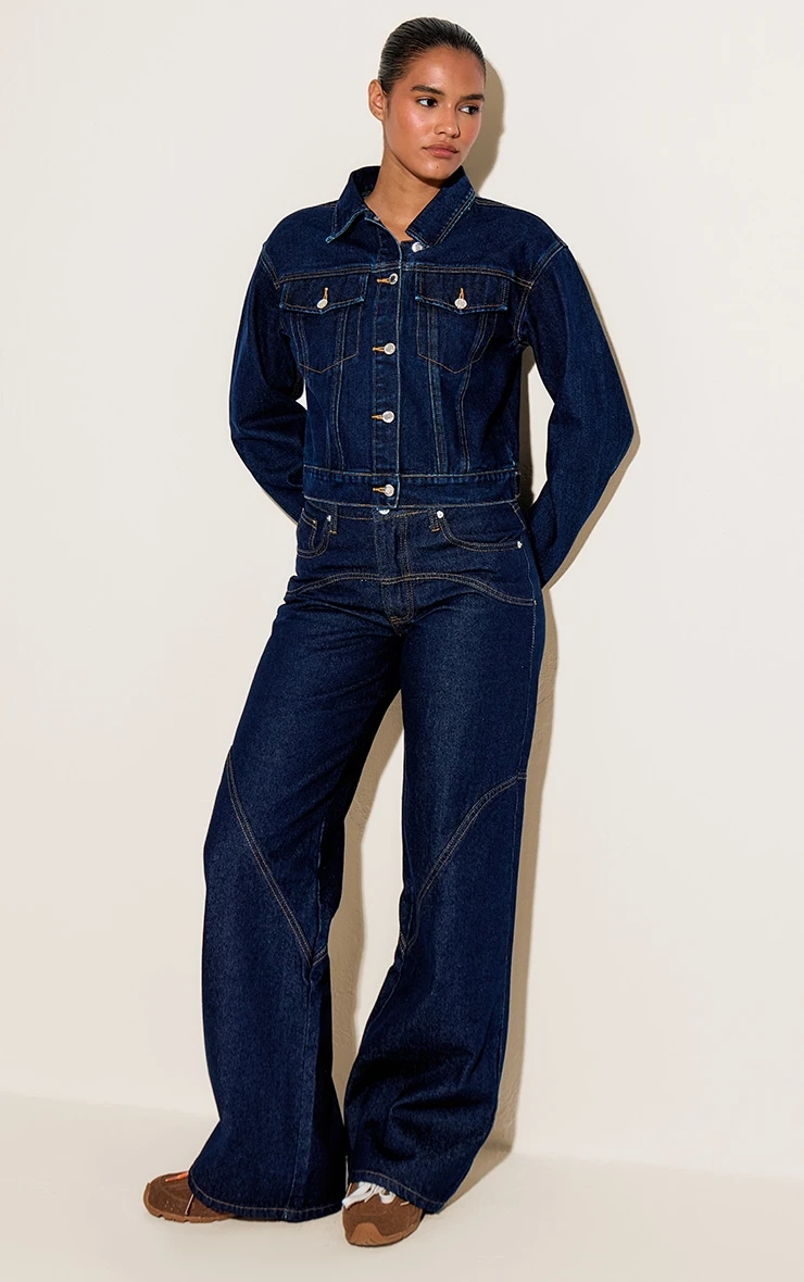 Prettylittlething Indigo Slim Fit Denim Jacket 3 Prettylittlething Indigo Slim Fit Denim Jacket - Image 3