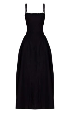 Prettylittlething Black Braided V Waist Midaxi Dress -Pretty Little Thing Shop 707c61f9f9fc425a11021319e01eab45de4bb4f0 CNM3551 5 black braided v waist midaxi dress