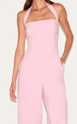 Prettylittlething Dusty Pink Premium Woven Halterneck Straight Leg Jumpsuit -Pretty Little Thing Shop 70878698d1eac8223dd5f17f5dce53b180c74eb0 CNN1342 4 dusty pink premium woven halterneck straight leg jumpsuit